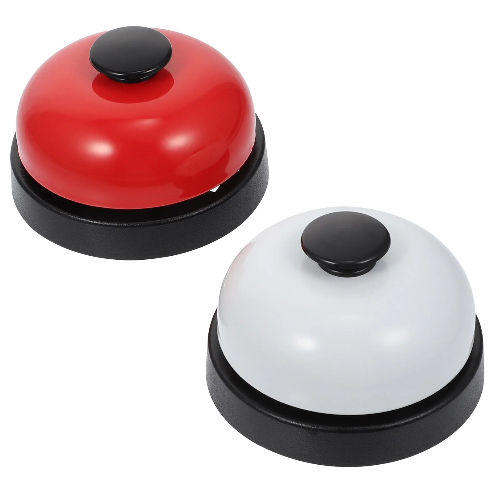 2 Pcs Table Bell Metal Game Ring Chime Toys Hand Held Service Desktop Plastic Reception Bar