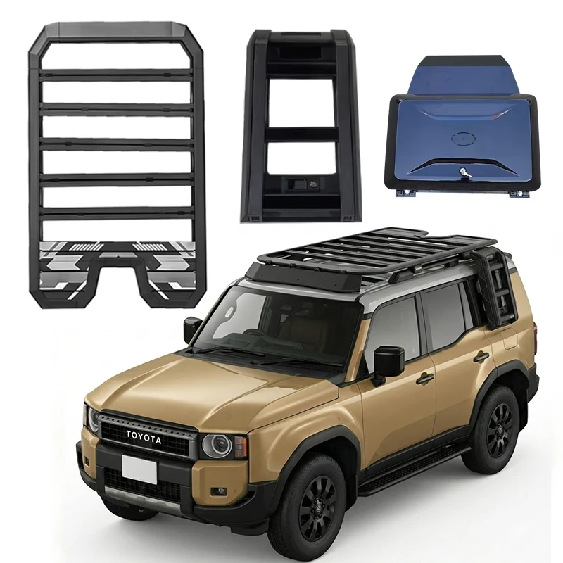 HIGH QUALITY Accessories Roof Rack Roof PLATFORM SIDE LADDER Side Box for Toyota LC250 2024+