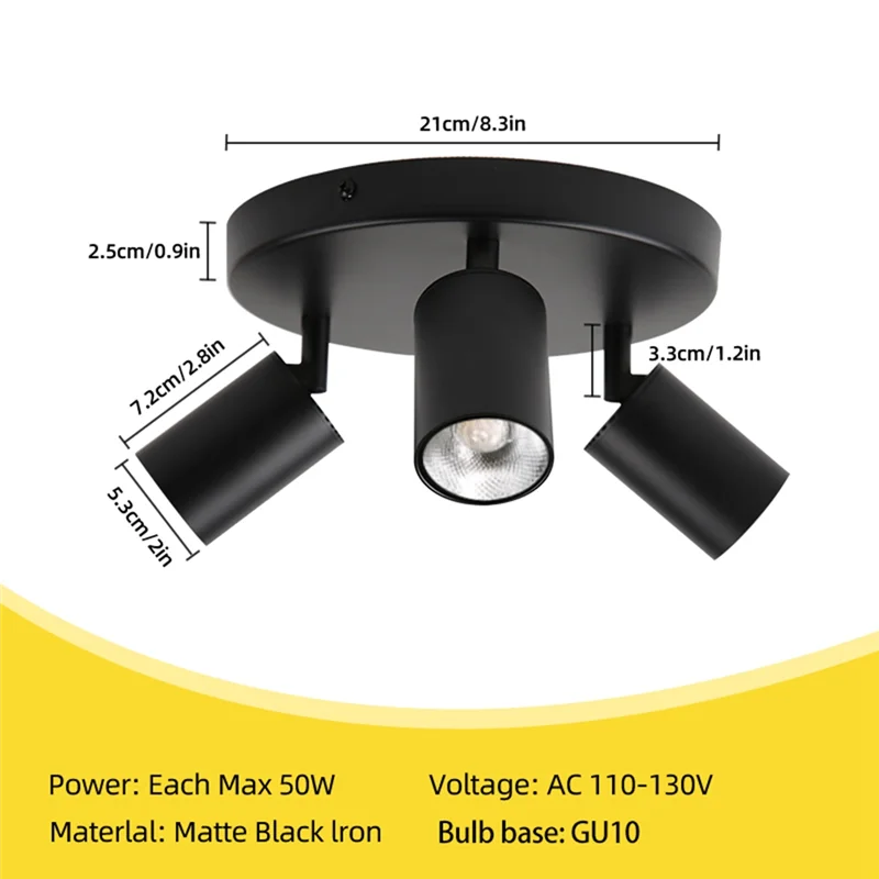 โคมไฟสปอร์ตไลท์ติดเพดาน AB66 สำหรับห้องนั่งเล่น ห้องนอน ทางเดิน ไฟส่องสว่างแบบติดเพดาน ปรับทิศทางได้