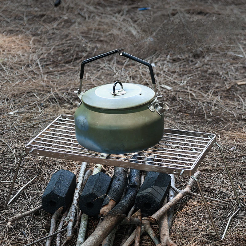Outdoor Portable Mini Folding Stainless Steel Stove Head Bracket Barbecue Rack Set Pot Rack Baking Tray Bracket Baking Net