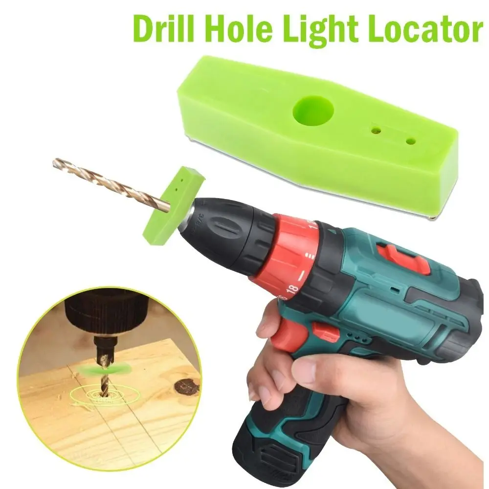 

Portable No Blocking Viewing Drill Hole Position Magnetic Accessories Light Locator ABS Green Plastic Drill Guide Hole Punching