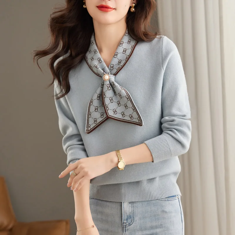 Women Clothes Spring New Soft Casual All-match Sweaters Office Lady Elegant Fashion Loose Knitted Pullovers Simple Chic Tops