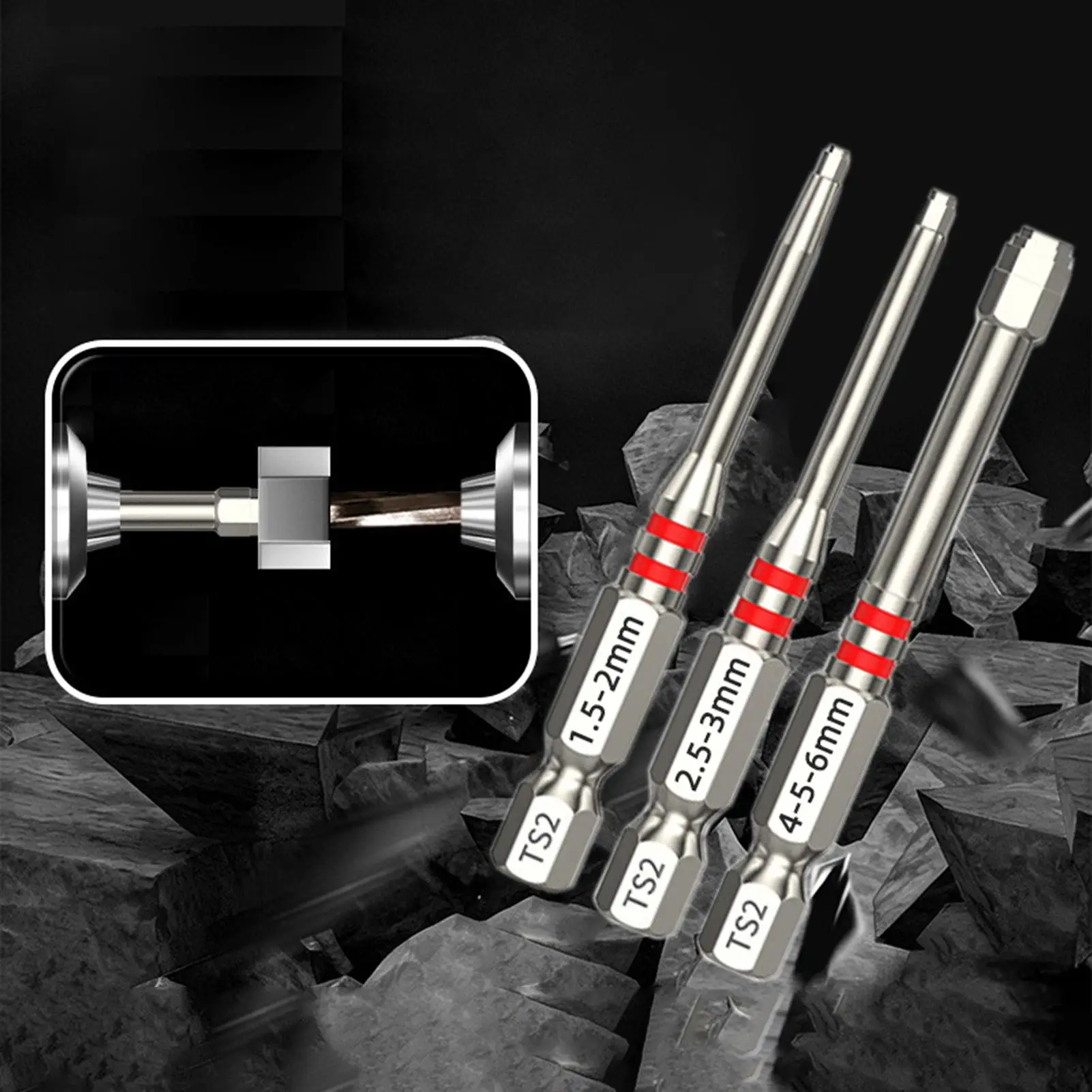 

Screw Driver Bit Sets 6-Piece Strong Magnetic Hexhead Tool Electric Screw Drill Bits For Carpentry Woodworking Projects Auto