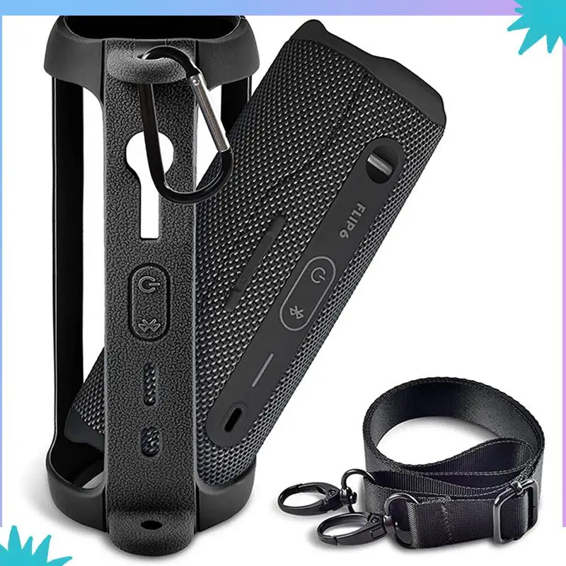 Abzw 3x para flip 6 caso capa saco de armazenamento de áudio com alça de ombro mosquetão viagem carregando saco de armazenamento protetor