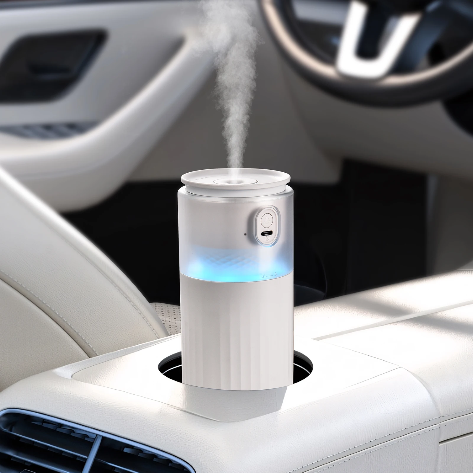 

Hipacool Portable Air Humidifier for Car Home Aromatherapy Diffuser Car Air Purifier Air Freshener with LED Light Mist Maker