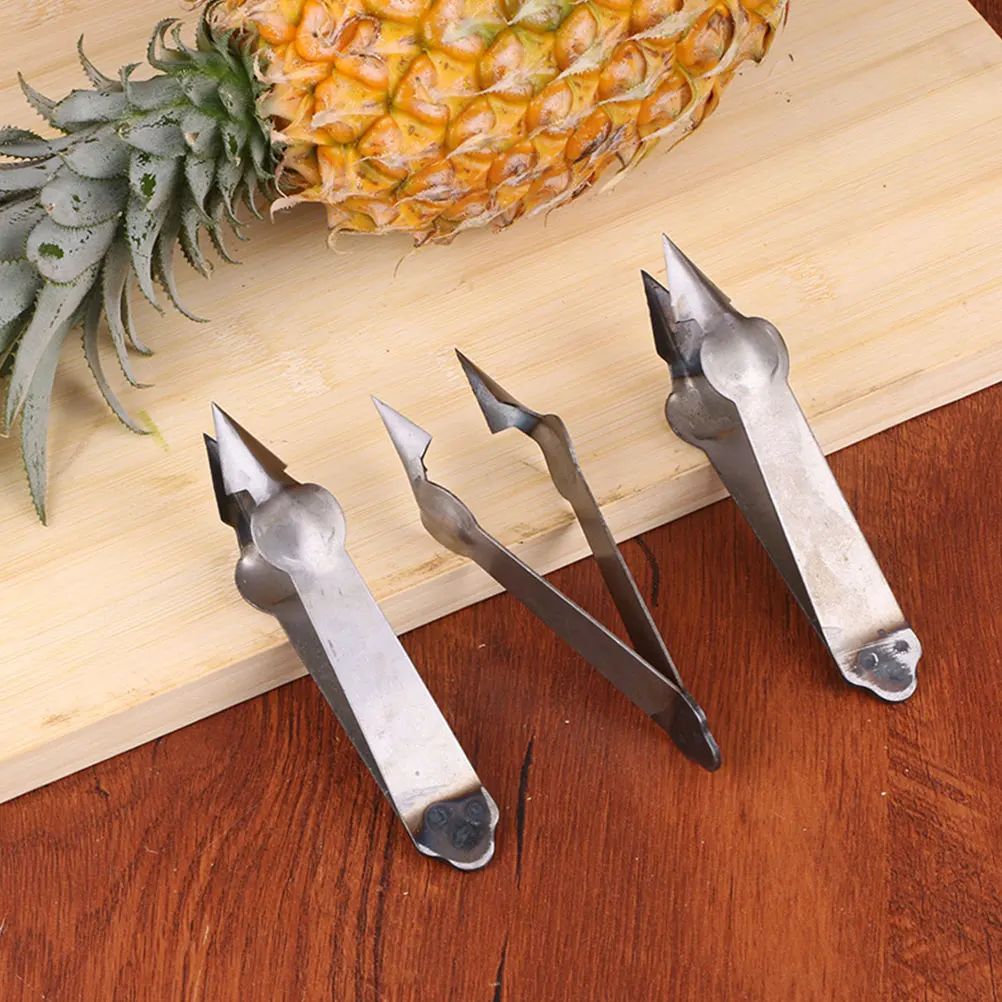 

10Pcs Stainless Steel Pineapple Peeler Rustproof Easy Grip Handle Kitchen Home Eye Removing Tool