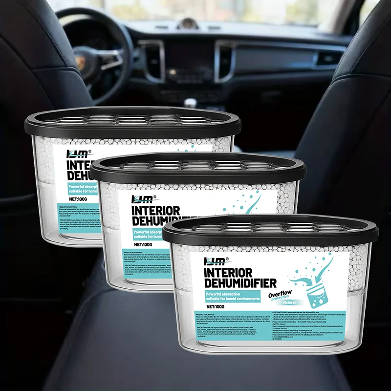 KJM Interior Dehumidifier Box, Portable Moisture Absorber for Car, Closet & RV, Odor-Free, Anti-Damp
