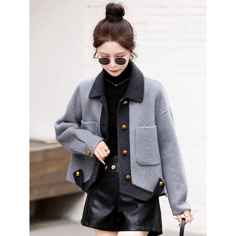 

Твидовый пиджак черный женский осенний для офиса и работы, деловой, профессиональный, повседневный, приталенный, для офиса, для деловых встреч