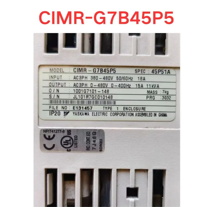 Used OEM disassembled parts CIMR-G7B45P5 inverter Functional test OK Good quality new
