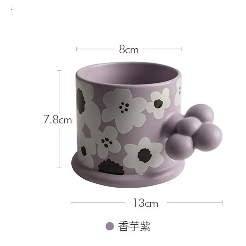 Imagem -06 - Copo de Café Cerâmico Bonito para Meninas Caneca Doméstica Presente da Sala Tendência da Personalidade Estilo Europeu 235 ml