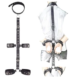 Bondage PU Leather Restraints Collar Fetish Sex Game BDSM Adult Toy Sex Shop Slave Neck Handcuffs Sex Products For Couple Gay 18