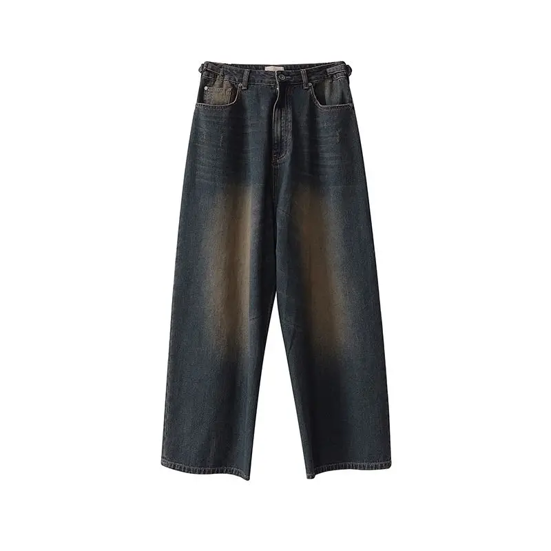 Traje vaquero para hombre y mujer, chaqueta desgastada retro, estilo coreano, jeans lavados, unisex, 2023