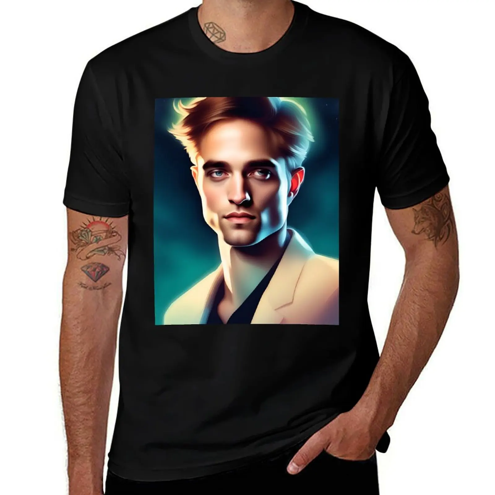 Robert Pattinson T-Shirt Running Performance Short Sleeve Tee T-Shirt