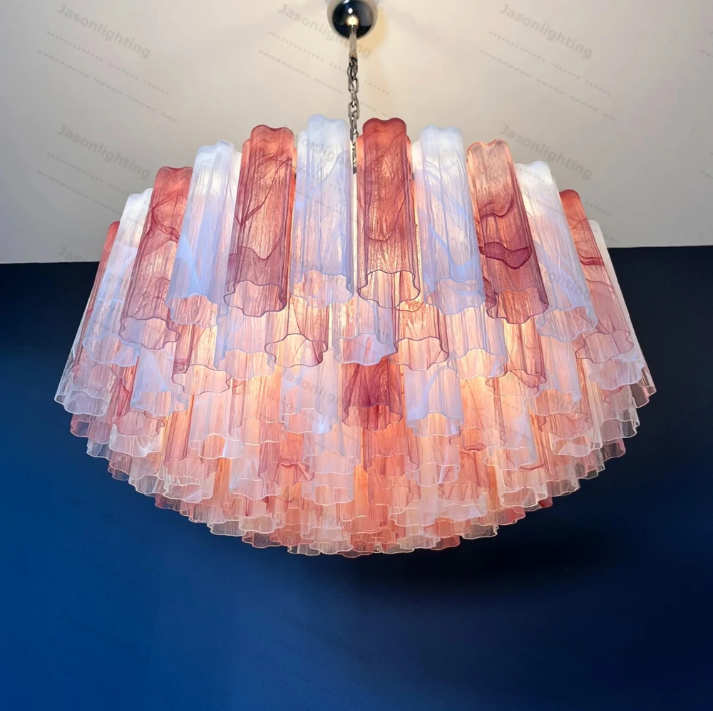 Pink Romance Glass Colletion Gold Silver Chandeliers