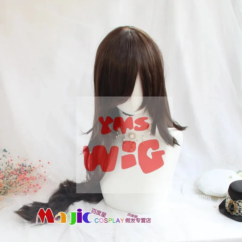 CyPretty ديربي رايس دش شعر مستعار تأثيري مقاومة للحرارة الاصطناعية طويلة براون شعر مستعار حفلة الهالوين + غطاء شعر مستعار مجاني