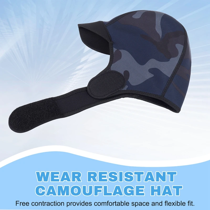 Picture 5: 2MM Neoprene Surf Beanie Swim Cap With Chin Strap Adjustable Quick-Drying Diving Cap For Swimming Surfing