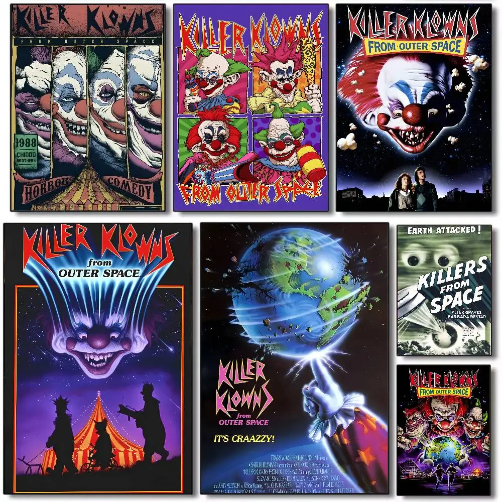 Outer SSpace MOVIE K-Killer Klowns Poster Art canvas HD aesthetic Printing Paper Wall Art for Living Room Bar fashion Home Decor