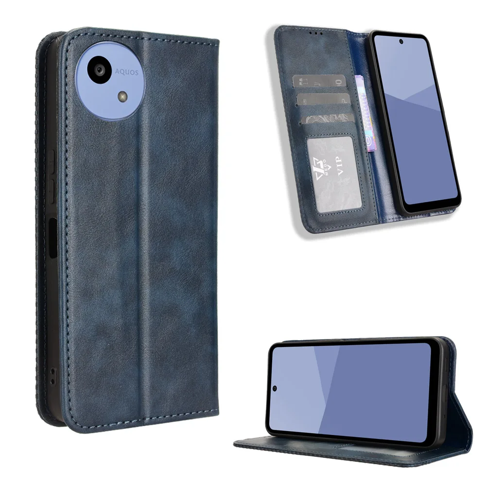 

Wallet With Card Slot Photo Frame Stand Magnetic Flip Leather Case For Sharp Aquos wish 5 4 3 sense 9 8 7 Plus Anti-fall Cover