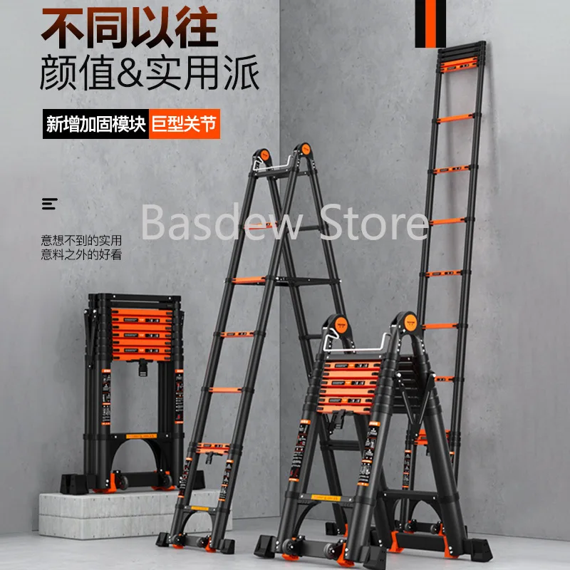 

Aluminum Alloy Telescopic Trestle Ladder Thickened Fold Multi-Function Lifting Engineering Stairs