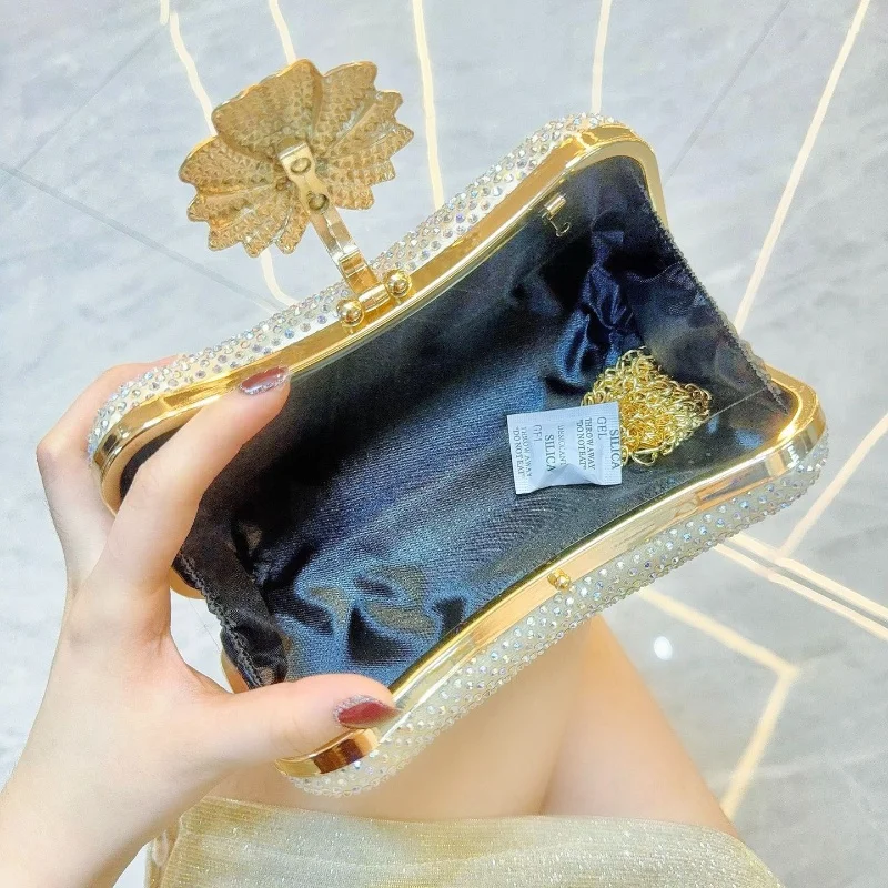 موضة جديدة فاخرة مأدبة حقيبة الماس مطعمة حقيبة يد شيونغسام كامل الماس المشاهير مأدبة حقيبة كتف واحدة حقيبة كروسبودي