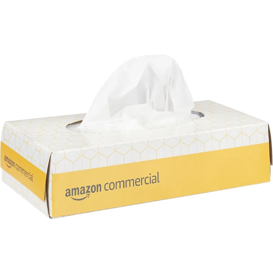 2プライ ホワイト フラットボックス フェイシャルティッシュ オフィス・家庭用 大容量パック 3000枚入り 30パック×100枚 FSC認証 無香料 8×8インチ