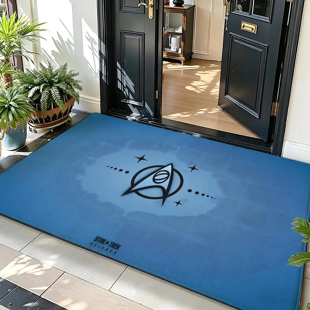 TV Star T-Trek Federation Insignia Floor Mat Soft Flannel Entrance Door Mat Non Slip Absorbent Bathroom Bedroom Floor Rug