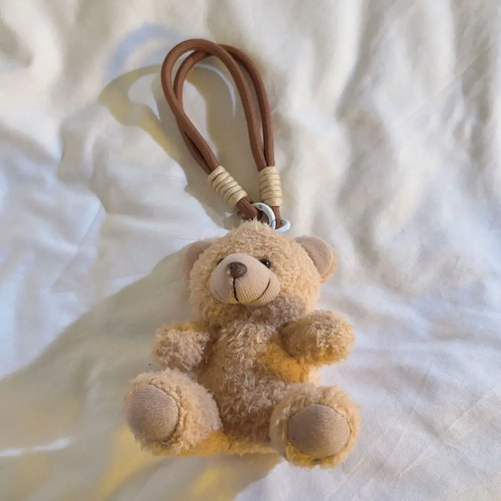 Stuffed Animals Plush Little Bear Keychain Animal Bear Soft Curly Plush Sitting Doll 10Cm Plush Doll Bear Bag Pendant