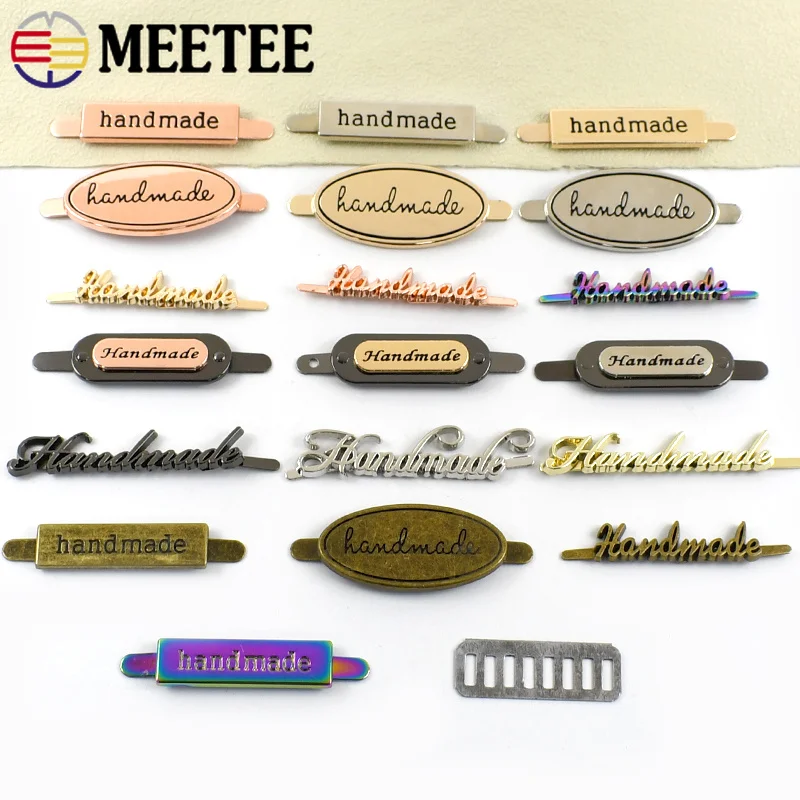 10-20Pcs 10/12x35/50mm Metal Decorative Tag Labels Handcraft Sewing Buckles for Luggage Dog Collar Shoes Bag Hardware Accessory view 5
