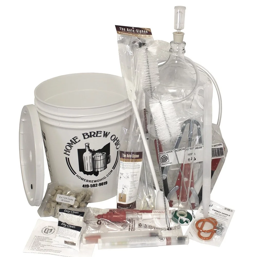 Ultimate Wine Making Equipment Starter Kit with 6 Gallon Glass Carboy Make 6 Gallons of High Quality Home-brewed Wine