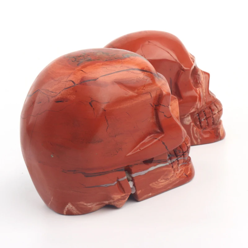 Wholesale high quality natural polished hand carved red jasper crystal skulls ornaments