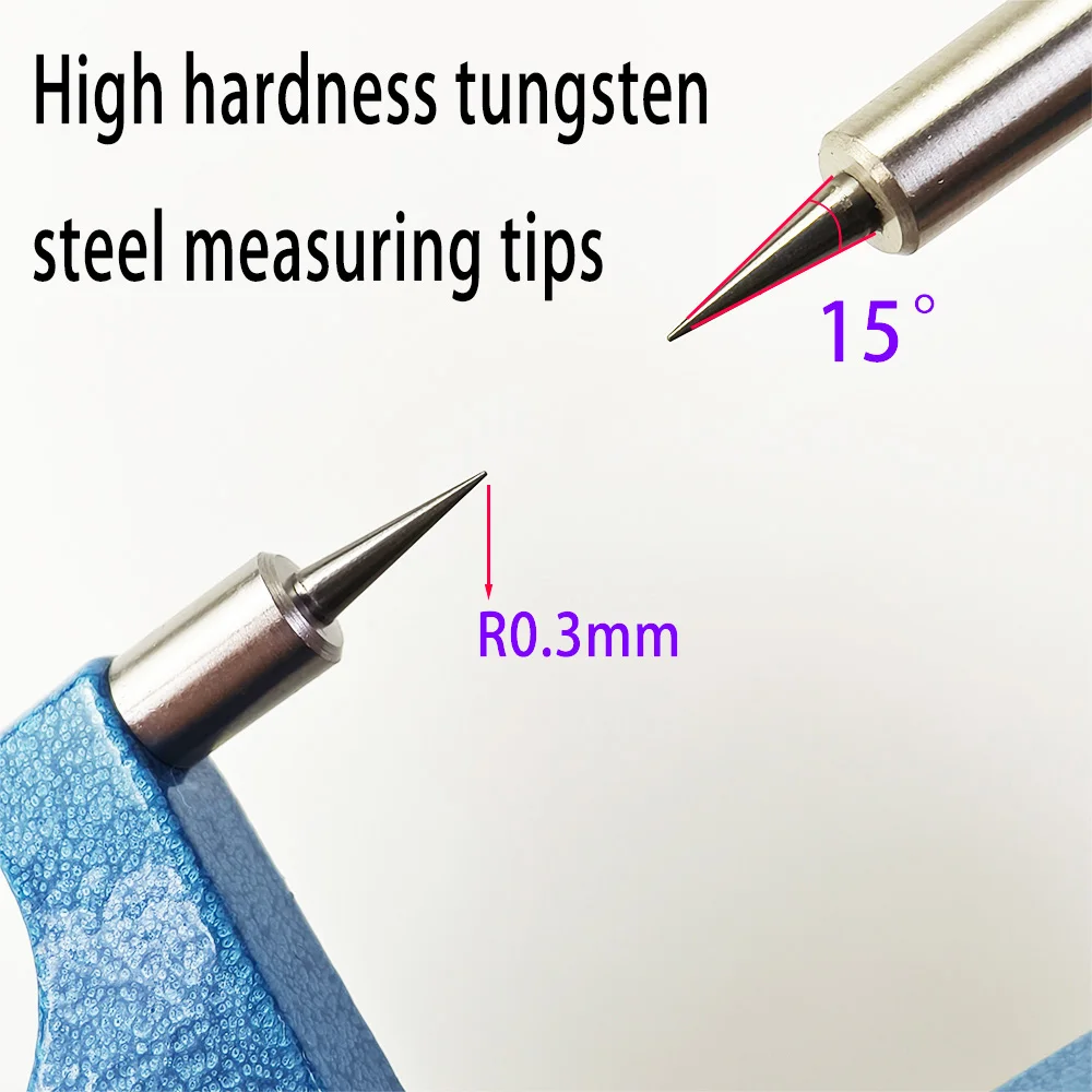 Double pointed tip 15° degree Micrometer both sides thin needle measure Drill core Thickness Small modulus gear root circle