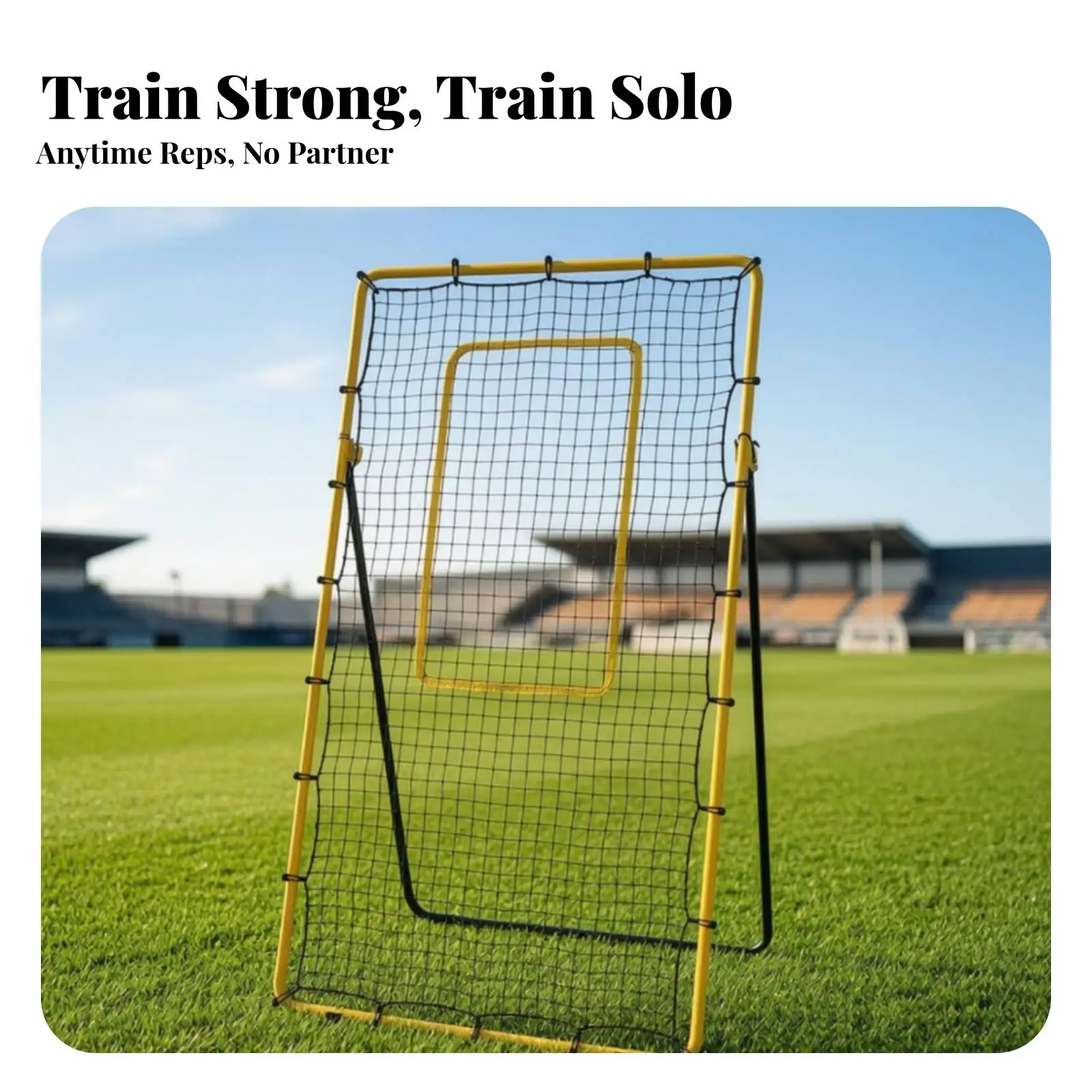 Rust-Resistant Volleyball Rebounder Net Bungee-Cord Attachment, Solo, for Backyard