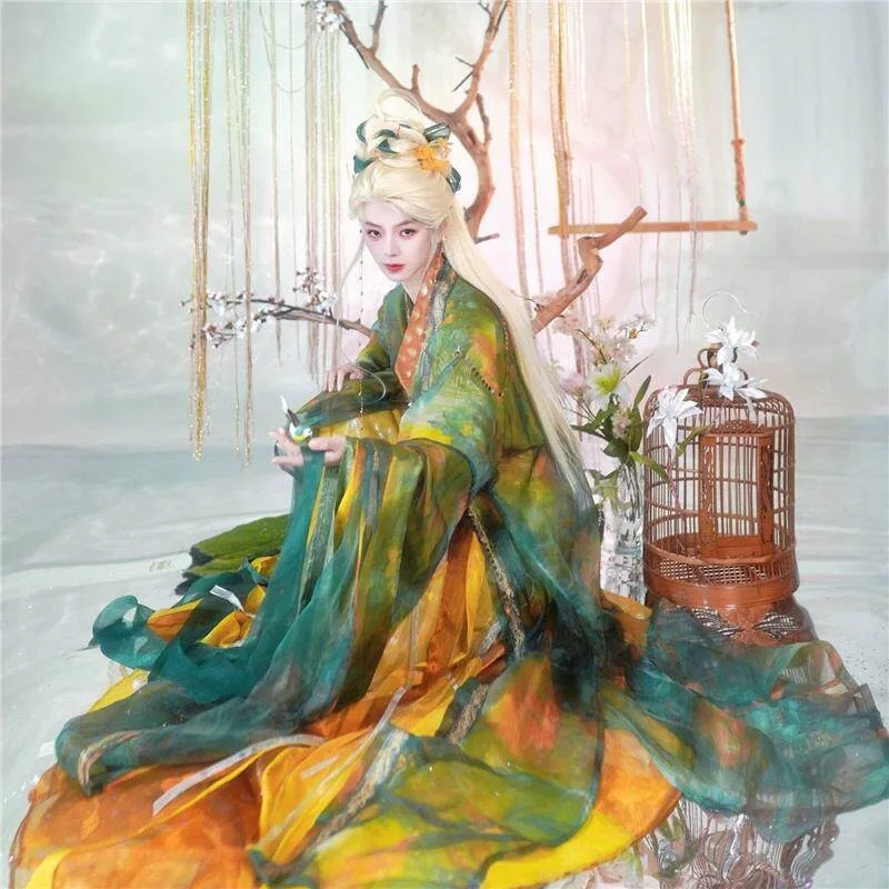 Chinese Style Hanfu for Men & Women, Wei-Jin Style Color Block, Lightweight, Huachao Festival & National Style Show