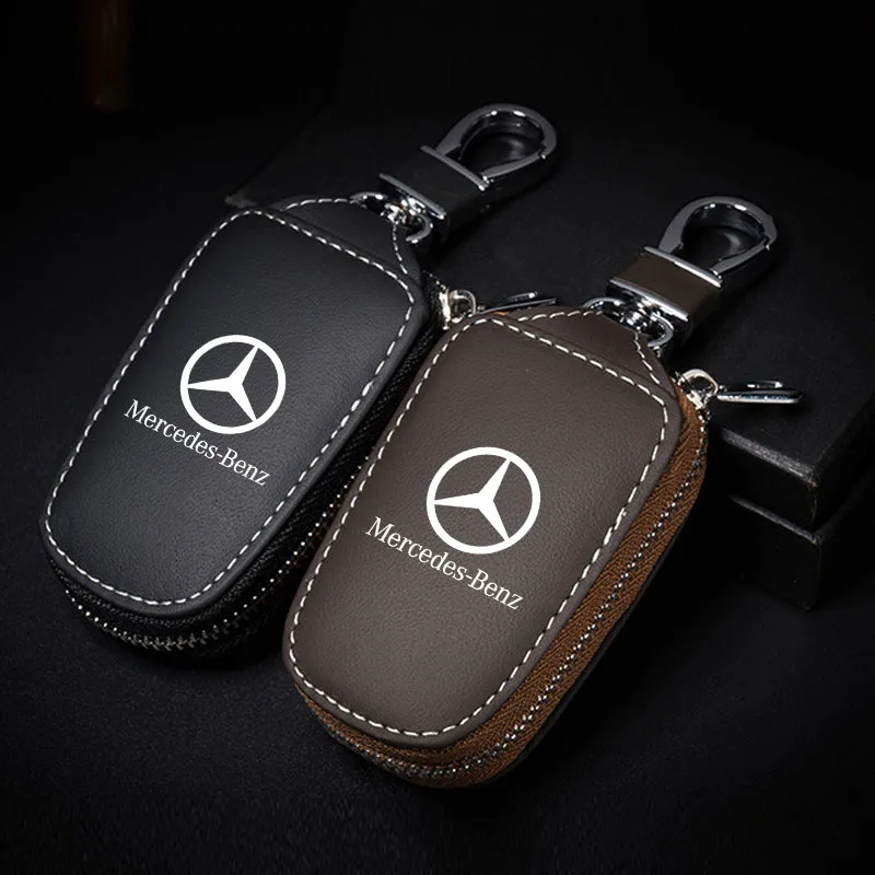 Car Remote Keys Bags Keychain Case Storage Protector Bag For Mercedes Benz W203 W204 W205 W210 W211 W212 W221 W222 CLA CLK SLK