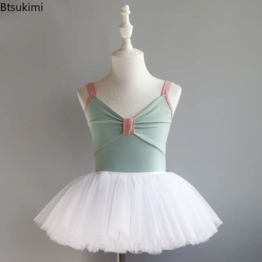 Children's Dance Costume Ballet Leotards Girls Jumpsuit Ballet Skirt Suit Gymnastics Practice Ballerine Tutu Vestido Romper Set