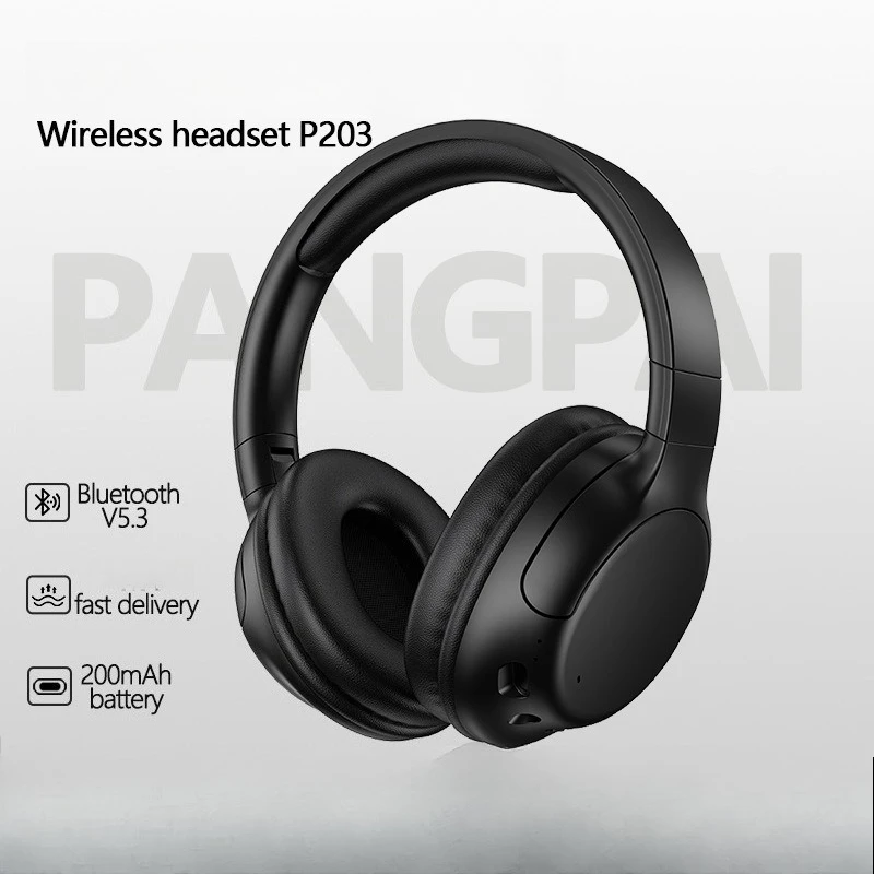 

P203 Wireless Bluetooth Headset Driver 40mm Heavy Bass Headphones with Mic Lightweight Portable Overhead Earphones forJogging
