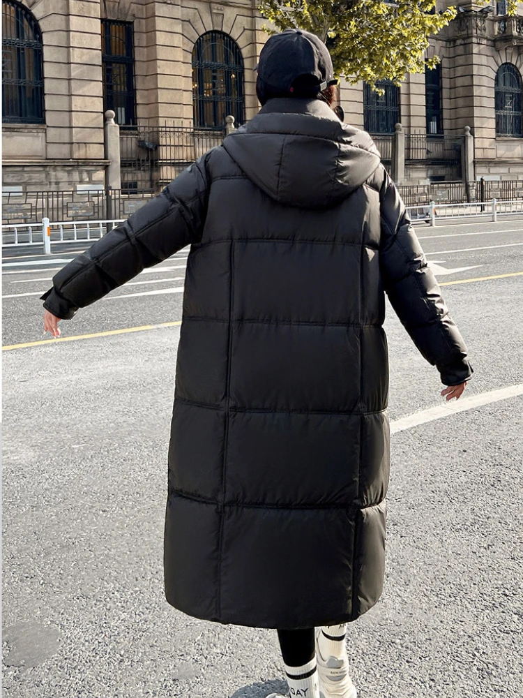 Oversized Long Parkas Warm Winter Women\'s Clothing Thicken Down Cotton Over-the-knee Puffer Jacket Winter Cold Coat Super Hot