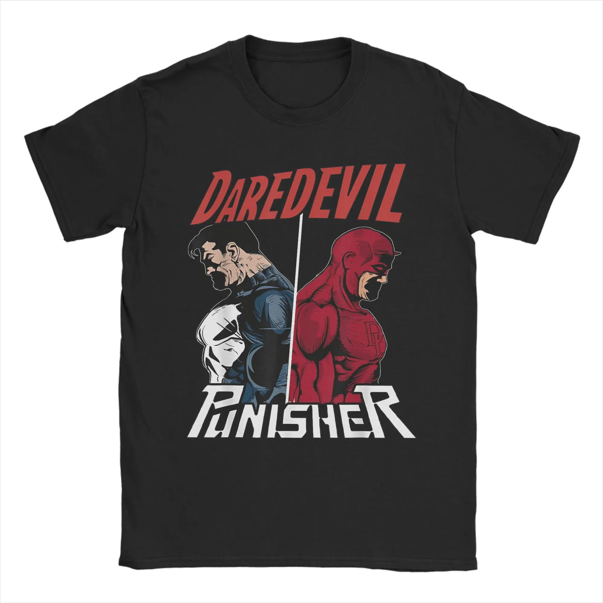Daredevil The Punisher Only One Way T-Shirts for Men Women  Funny Pure Cotton Tee Shirt Short Sleeve T Shirts Plus Size Clothes