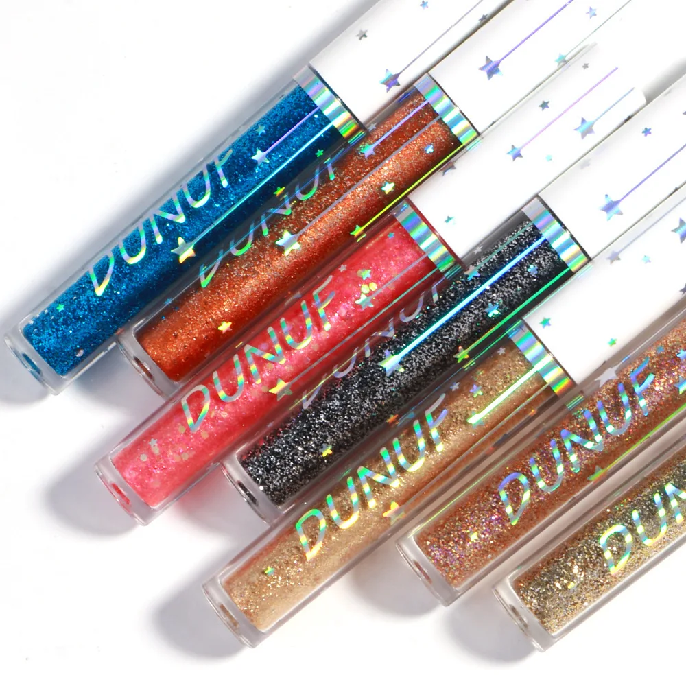 18-kolorowy brokatowy eyeliner w płynie, wodoodporny, błyszczący cień do powiek dla kobiet, do makijażu scenicznych, na imprezy i festiwale, długotrwały, odporny na rozmazywanie.