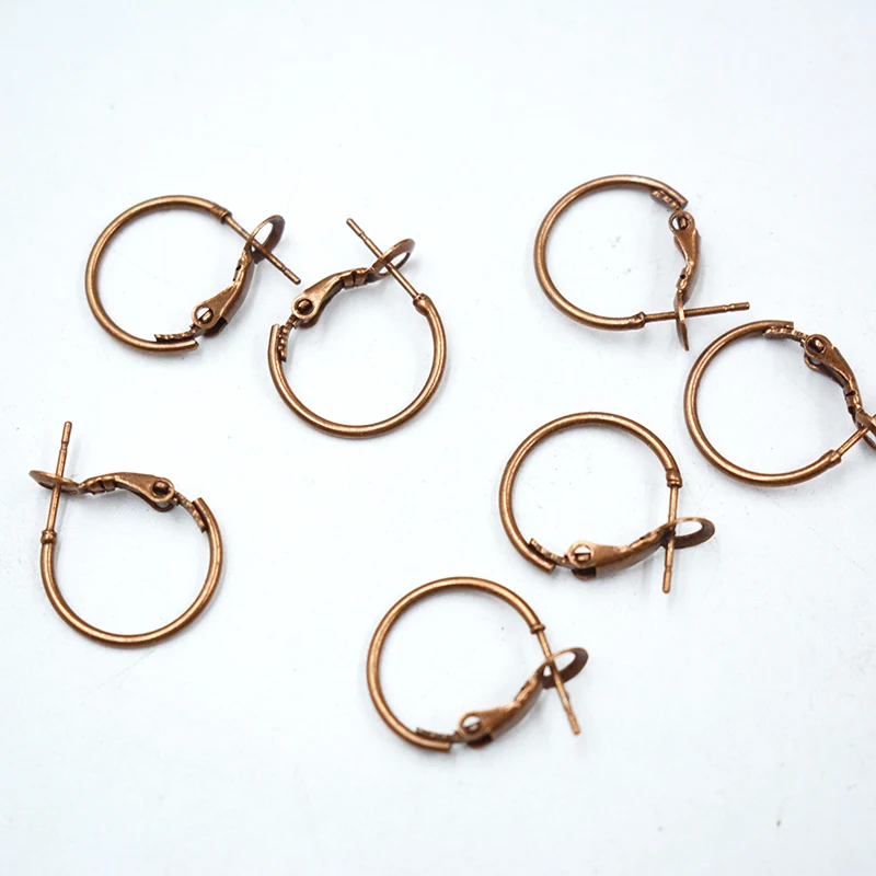 Earring basis findings 500pcs/lot  15mm Antique copper earring hoop earring