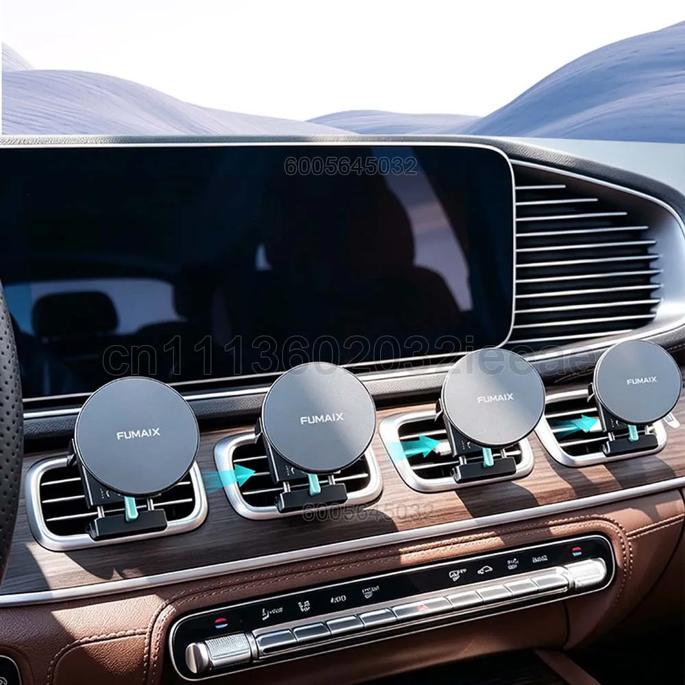For Mercedes-Benz GLE GLS AMG 2019-26 Aluminum Alloy Magnetic Car Phone Holder Magnet Cell Phone Stand Car Interior Accessories