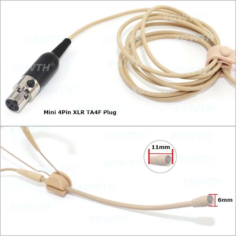 Headband Head Wearing Omnidirectional Headset Microphone WBH53T BETA53 for Shure Sennheiser AKG MiPro Audio Technica 4Pin 3Pin