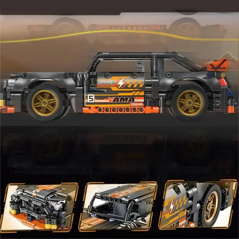 520pcsTechnical Super Racing Car Model Building Blocks Automobile Pull Back DIY MOC Vehicle Bricks Children Construction Toys