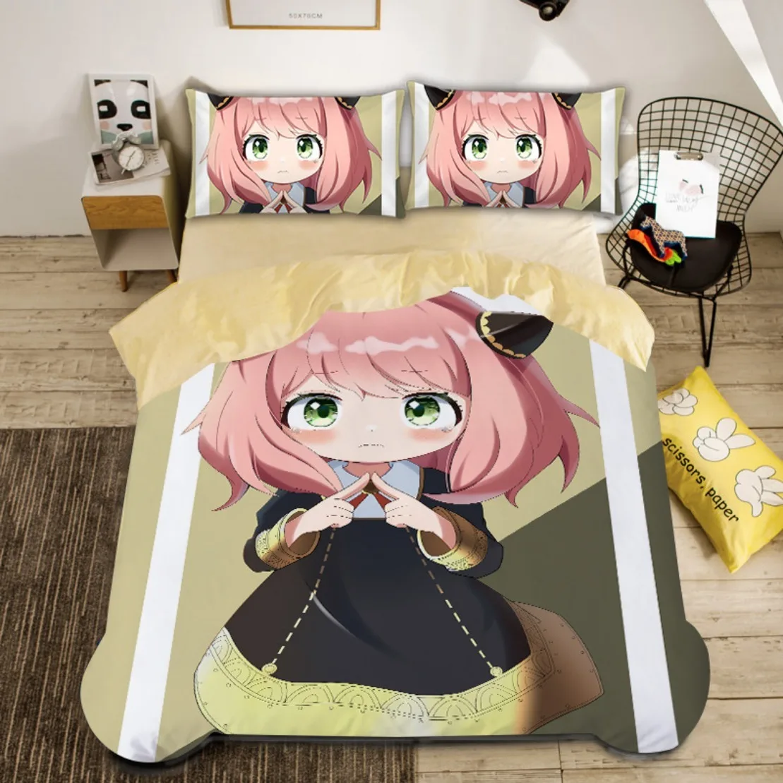 New Anime Kawaii Girls SPY×FAMILY Anya Forger Bedding Set Boys Girls Twin Queen King Size Duvet Cover Pillowcase Bed boys Adults