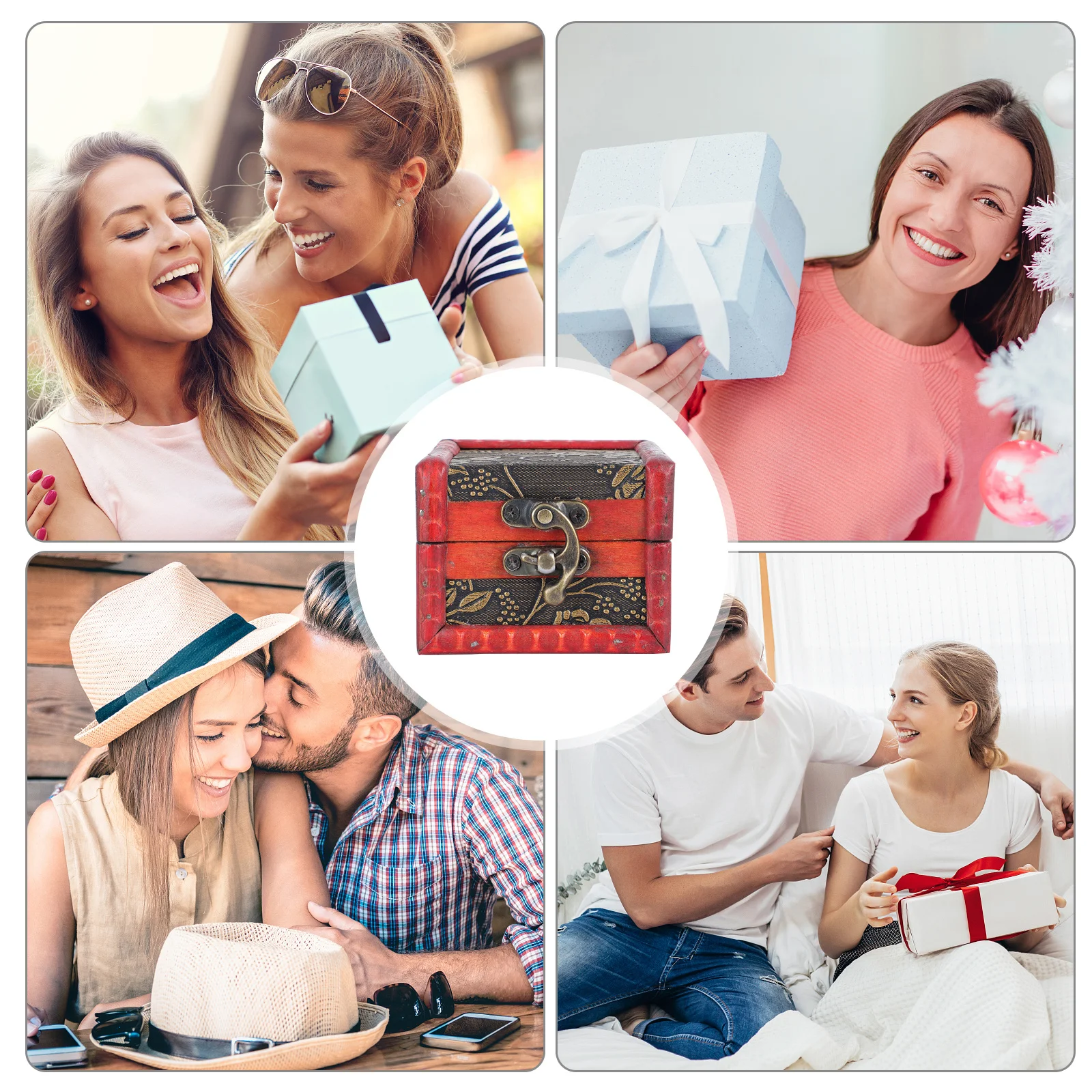 

Wood Jewelry Box Small Vintage Trinket Storage Organizer Durable Small Jewelry Container for Storage Organizer