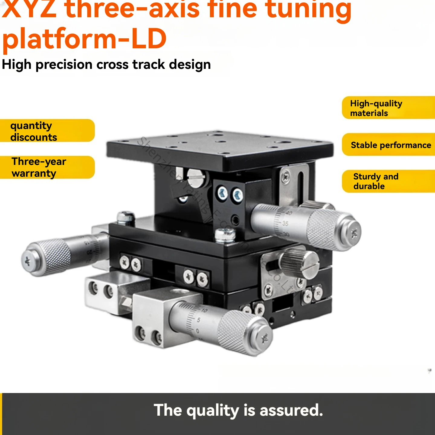 XYZ Axis Displacement Table Three-axis Manual Adjustment Horizontal Lifting Table Optical Mobile Slide Table 40/60/125