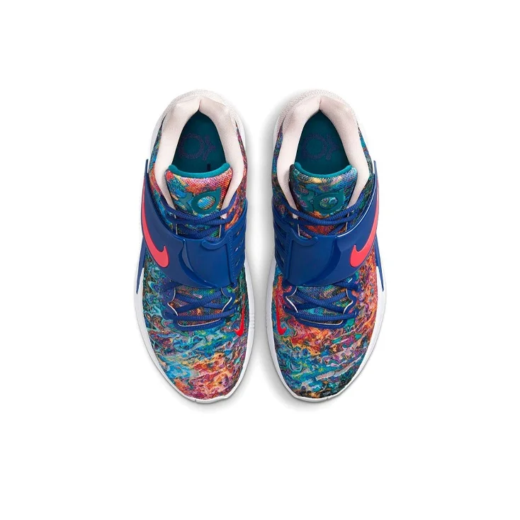 Nike KD 14 Basketball Shoes Unisex Low Top Blue/Pink/Multicolor CZ0170-400 view 5