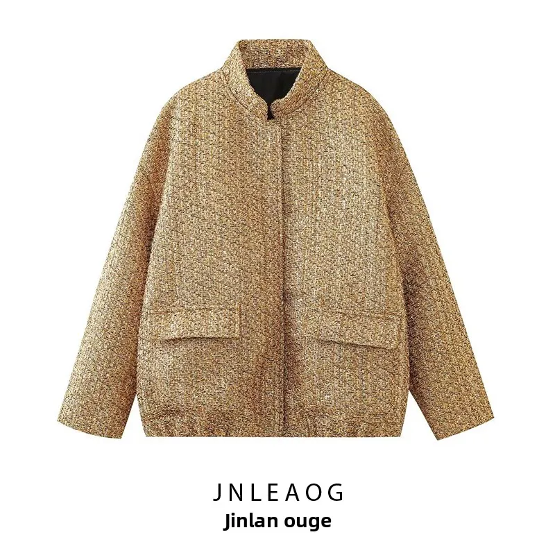 

JNLEAOG Модное женское пальто с бисером, осеннее, новое, универсальное, элегантный дизайн, из полиэфирного волокна, с длинными рукавами