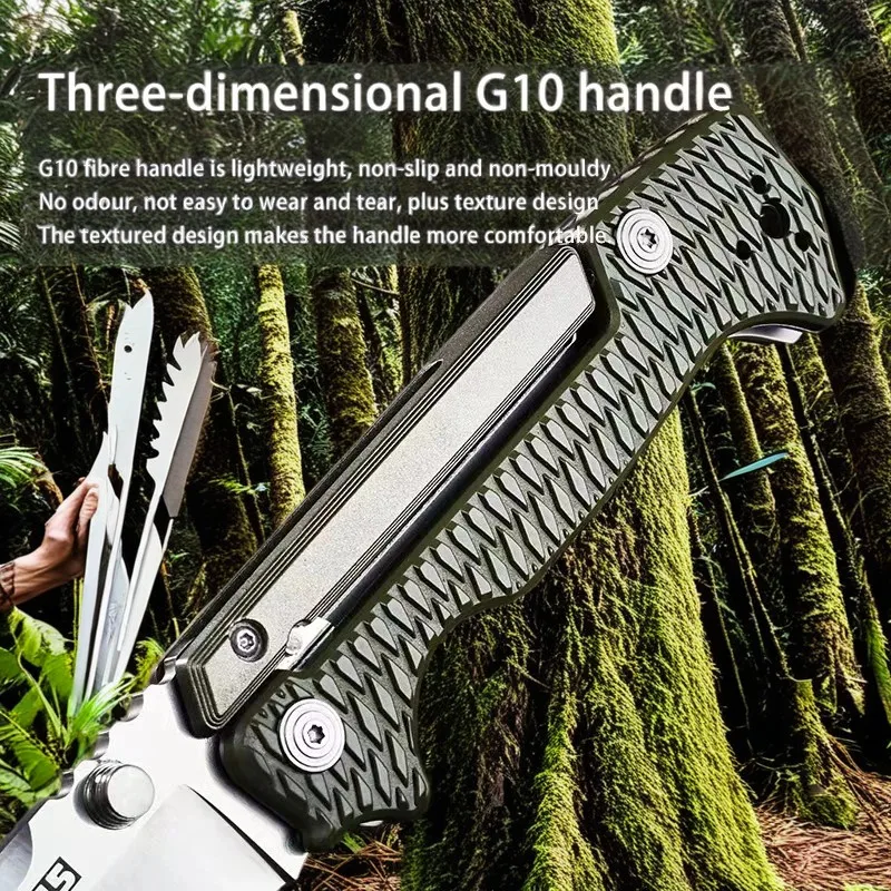 Outdoor camping portable folding knife AD15 nylon handle camping multifunctional folding knife hiking fruit knife