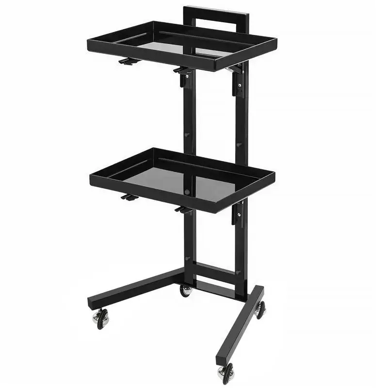 Salon Tray Cart 2 Tiers Cart Trolly With Wheels Multifunction Beauty Tools For Barbershops Massage Shops Hair Salons Beauty And